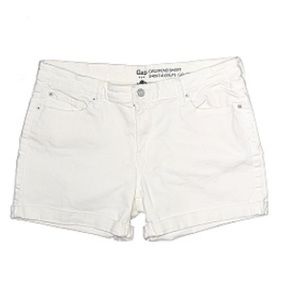 GAP White Denim 1969 Slim Shorts